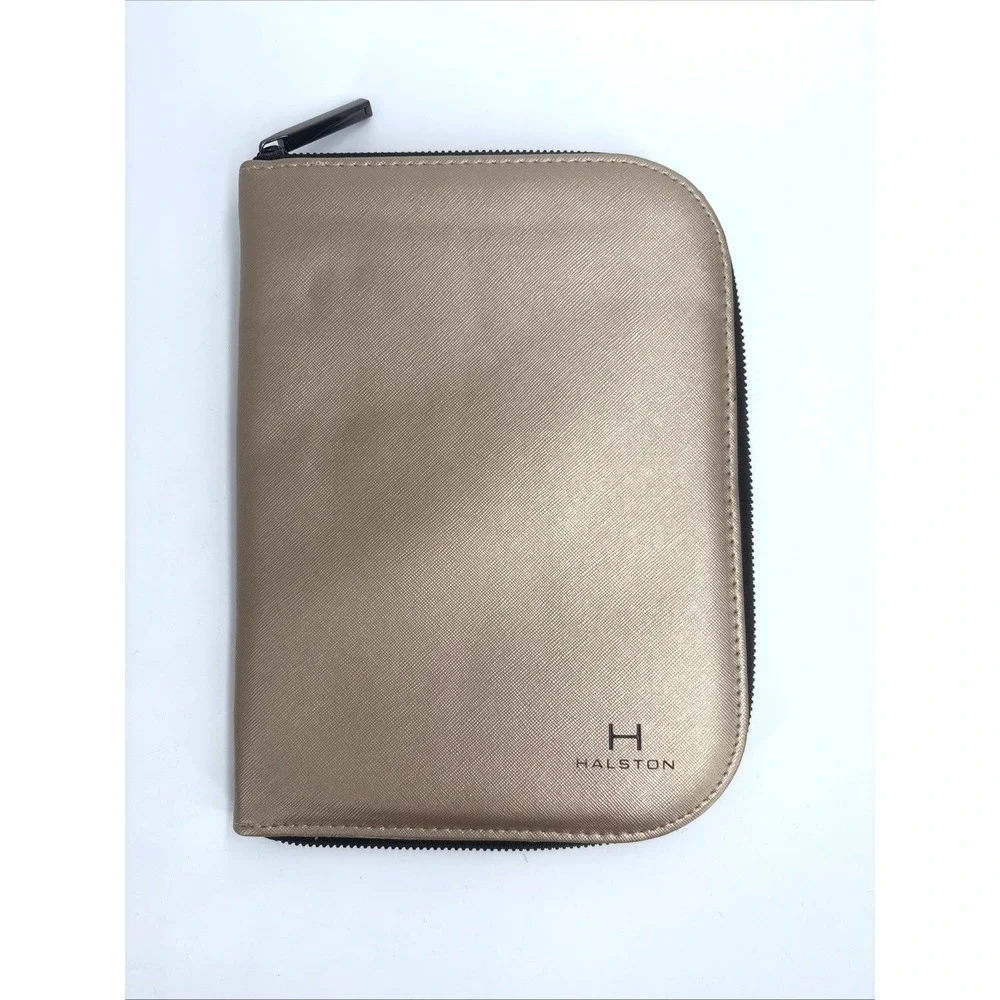 Halston Zip Around Jewelry Organizer Travel Case Faux Leather Storage